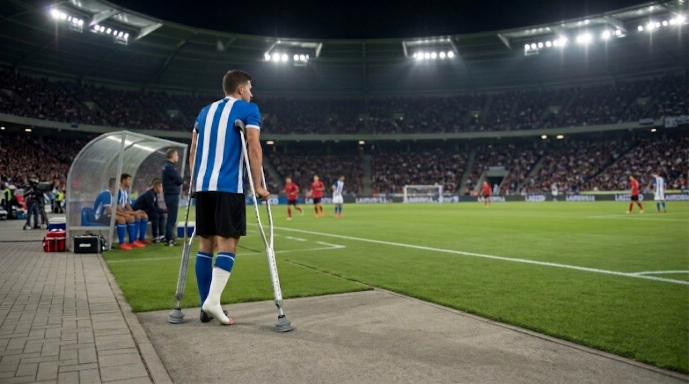 Man on sidelines at soccer match